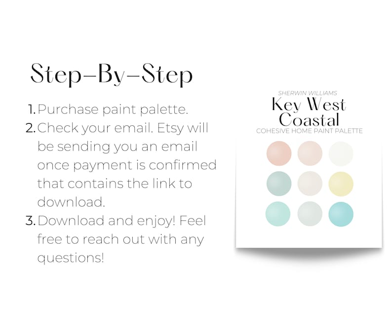 Sherwin Williams Key West Coastal Paint Palette (Digital Download) image 6