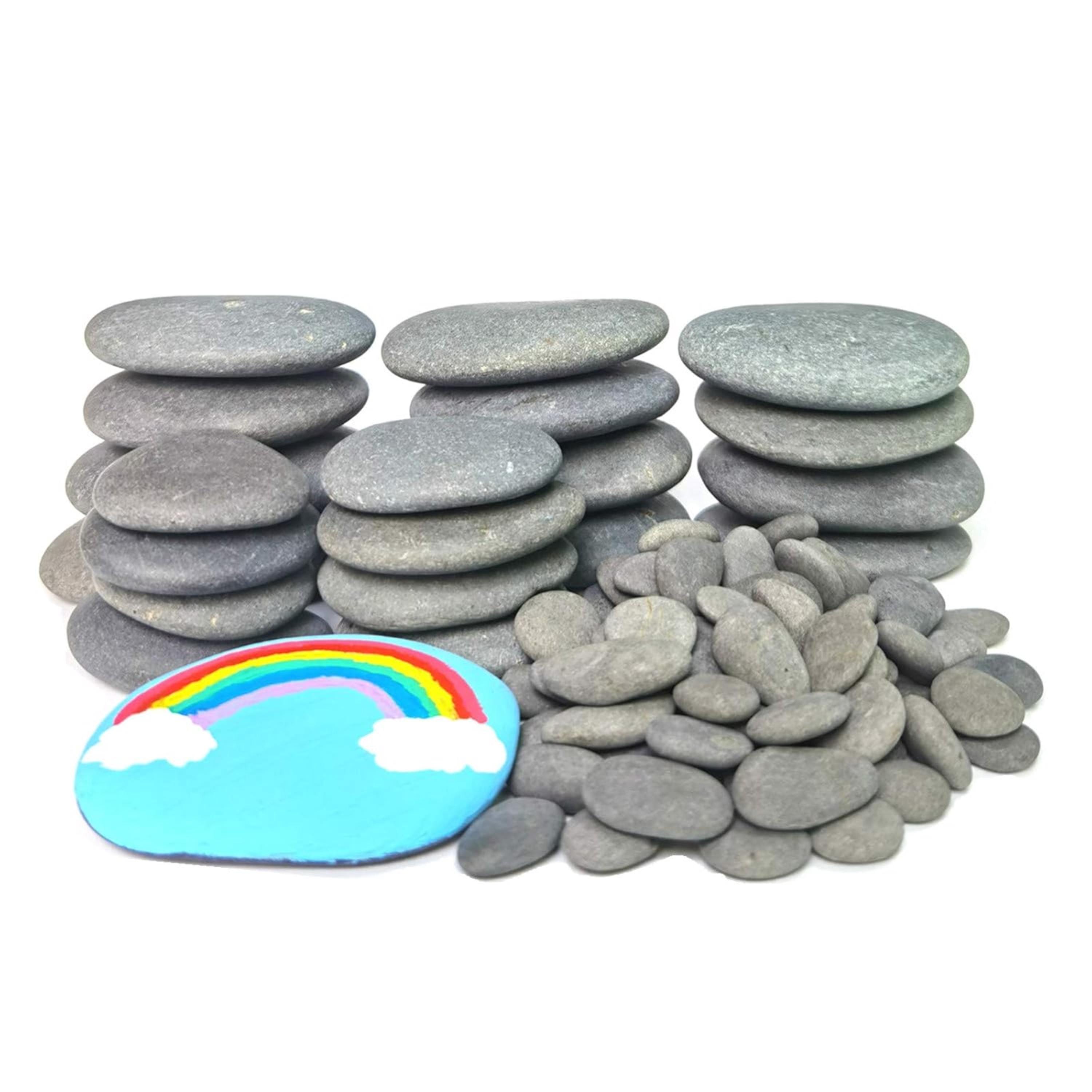 120PCS Painting Rocks Kit Smooth DIY Kindness Rocks for Crafts