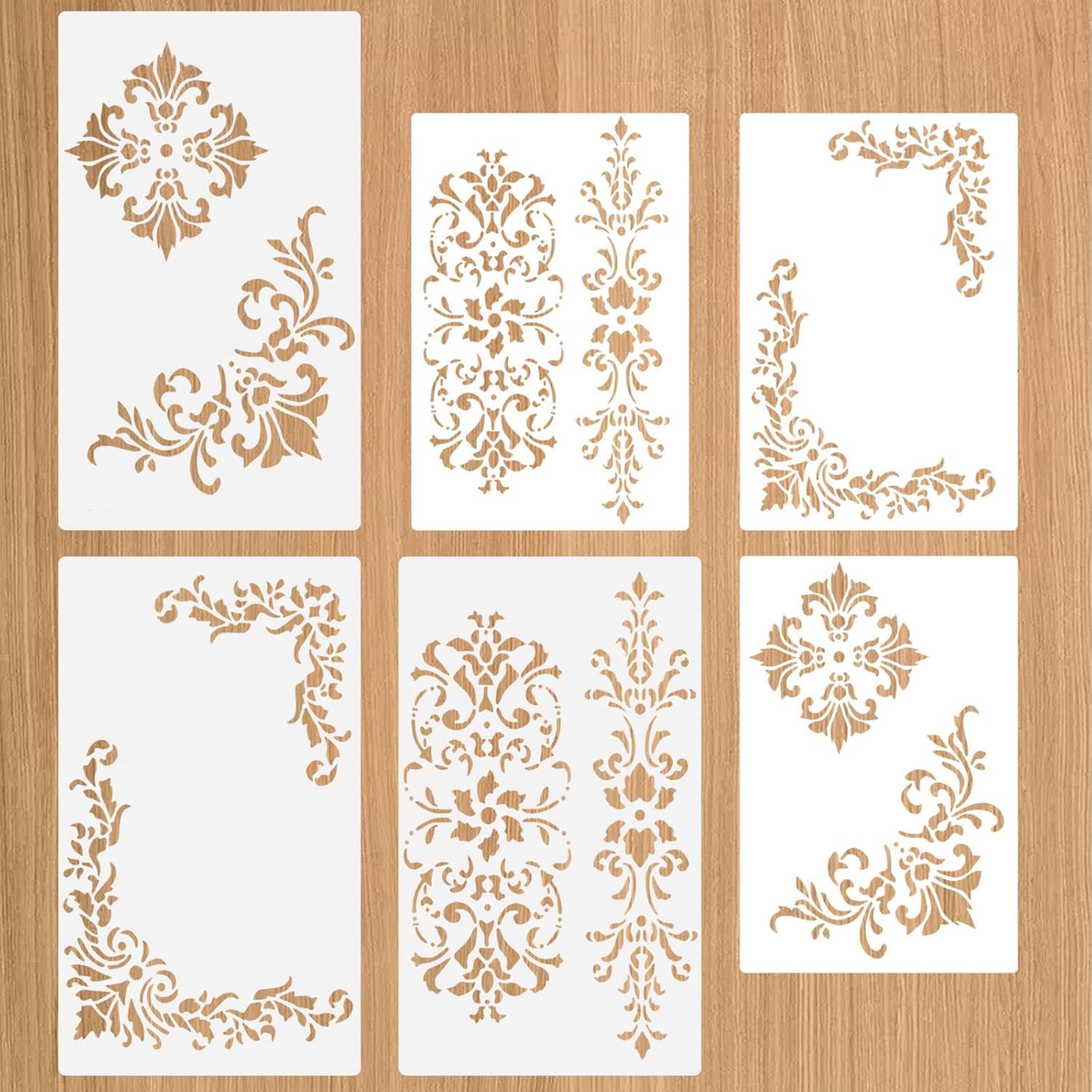 Vintage Border Stencil Set | Reusable Floral Corner Templates - Etsy