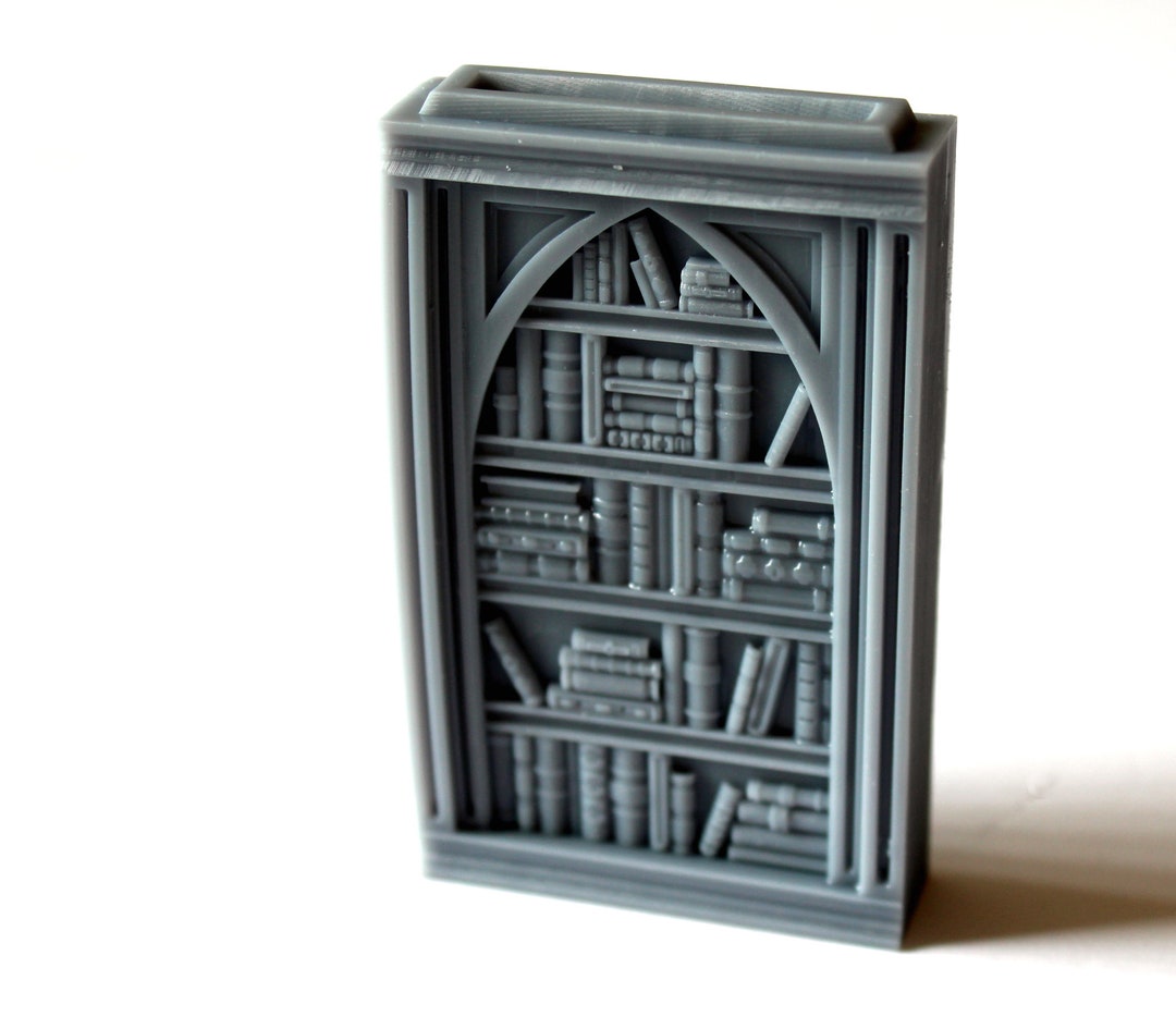 Miniature Bookcase Filled for Tabletop Gaming, Dioramas or Dollhouses