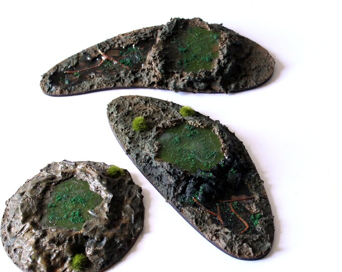 Swamp Terrain Set Tabletop Gaming Terrain 3 Piece Set Etsy