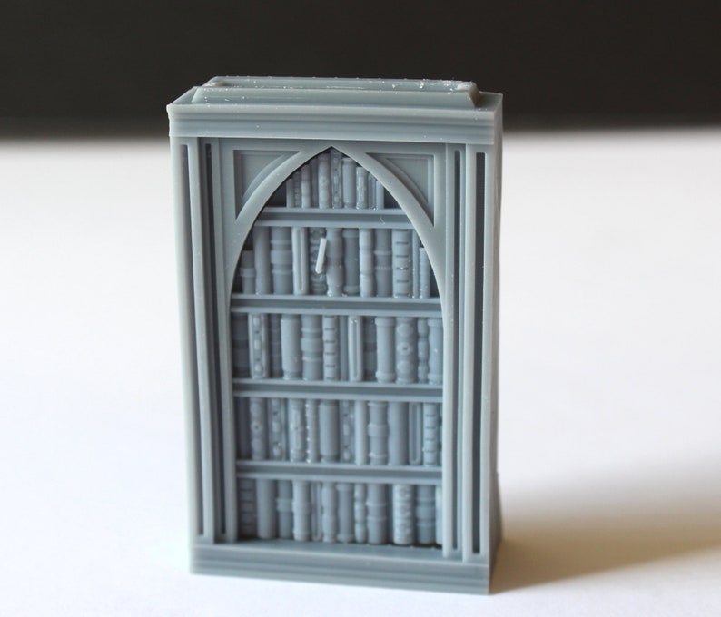 Miniature Bookcase Secret Passage Filled for Tabletop Gaming, Dioramas