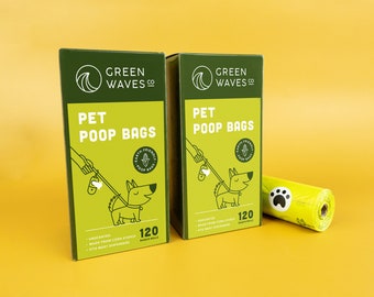 Dog Waste Bags | Cornstarch Poop Bags | Dog Mom Gift | Biodegradable Dog Poop Bag | Leak Proof Pet Poop Bags | Dog Poop Holder