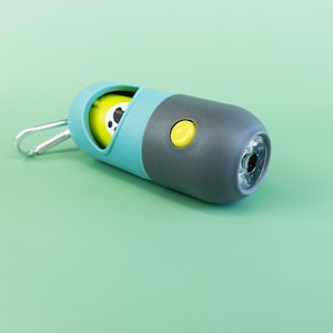 Sacchetti per cacca ecologici / Sacchetti per rifiuti per cani al guinzaglio / Porta cacca per animali domestici / Porta sacchetti per rifiuti per cani / Dispenser per sacchetti per cacca di cane + Torcia LED