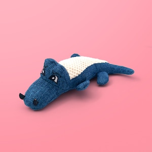 Crocodile Pet Toy | Sustainable Dog Toy | Alligator Dog Toy | Dog Chew Squeaker | Plush Dog Toy | Plush Squeaky Toy | New Dog Gift