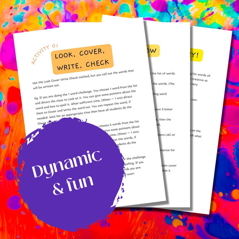 Spelling Activities Game, Primary & Elementary Resource (PDF) - Etsy