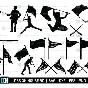 14 Color Guard SVG Bundle | Color Guard Flags Svg | Color Guard Silhouette | Color Guard Mom | cricut Clipart | EPS | DXF | cut file