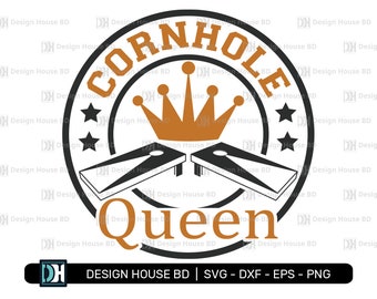 Cornhole Queen SVG, Cornhole game svg, Funny Cornhole Gift, Cornhole Cutting File svg, Png, Eps, Dxf