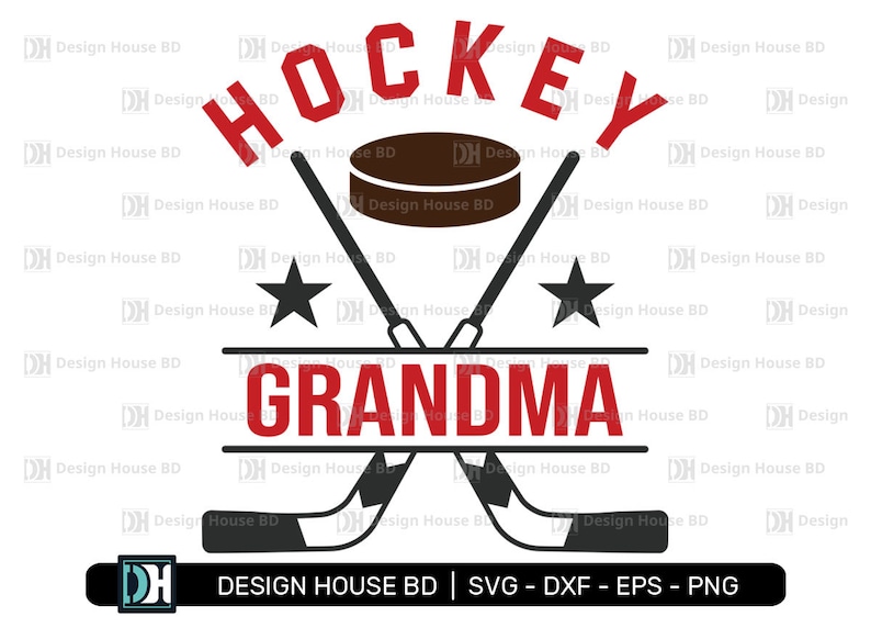 Hockey Grandma Svg, Hockey SVG, Hockey Team svg, Hockey Shirt Design, Hockey Grandma Png, Hockey Cut File, Eps, Dxf image 1