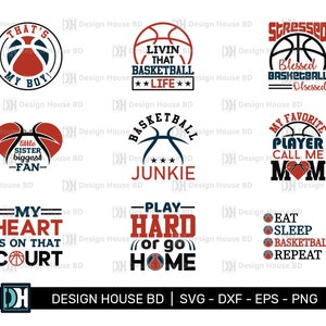Basketball Svg Bundle, Basketball Svg, Basketball Team, Basketball Cricut Files, Cut Files for Crafters, Digital File, Svg, Eps, Png, Dxf