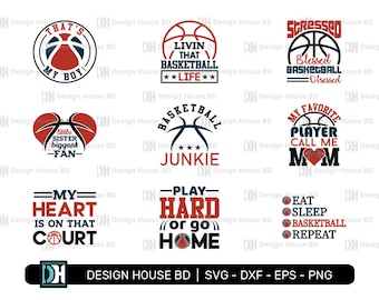 Basketball Svg Bundle, Basketball Svg, Basketball Team, Basketball Cricut Files, Cut Files for Crafters, Digital File, Svg, Eps, Png, Dxf