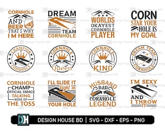 12 quotes Cornhole Bundle, Cornhole SVG, Cornhole game svg, Cornhole Queen, Funny Cornhole Gift, Cornhole Cutting File svg, Png, Eps, Dxf