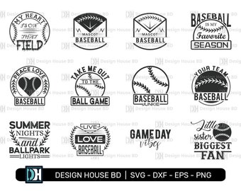 Baseball Bundle Svg, Baseball Svg, Baseball Team, Baseball Cricut Files, Cut Files for Crafters, Digital File, Svg, Eps, Png, Dxf