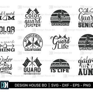 Color Guard Quotes Bundle | Color Guard Mom Svg | Color Guard Svg | Color Guard Dad Svg | Live Love Color Guard | Eps | Dxf | Png | Cut file