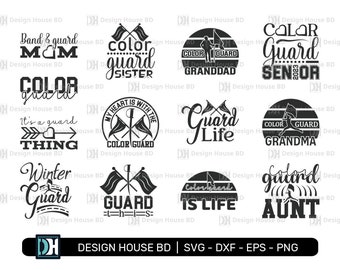 Color Guard Quotes Bundle | Color Guard Mom Svg | Color Guard Svg | Color Guard Dad Svg | Live Love Color Guard | Eps | Dxf | Png | Cut file