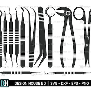 Dental Equipment Svg Bundle | Dental Silhouette | Dentist Tools | Cricut Clipart | Vector | EPS| DXF | PNG cut file