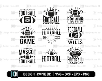 Football Team Template Bundle Svg, Football Team Template Bundle Svg, Player Shirt, Silhouette, Cricut, Your Team, Svg, Eps, Png, Dxf