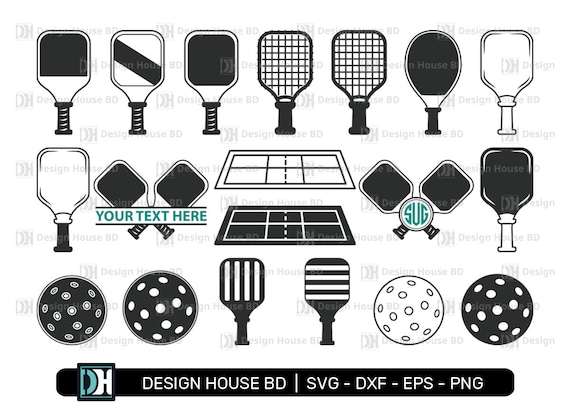 Pickleball Bundle SVG Cut File, Pickleball Paddles Monogram, Pickleball With Beat Svg, Pickleball Cricut Files, Eps, Dxf, Png