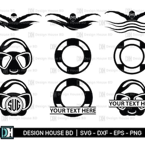 Swim Silhouette Svg, Swimmer svg, Swimmer Monogram Silhouette, Diving Clipart, Swim Vector, Cricut Cut File, Svg, Eps, Png, Dxf