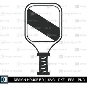 May include: Black and white paddle with a black diagonal stripe. The paddle has a black and white handle with a coiled design.