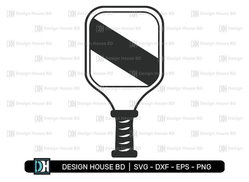 May include: Black and white paddle with a black diagonal stripe. The paddle has a black and white handle with a coiled design.