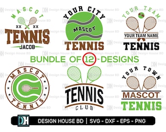 Lot Tennis SVG | Fichier de coupe de tennis | Silhouette | Fichier de coupe Cricut | Téléchargement numérique | T-shirt de tennis pour maman et papa | png | Eps | DXF