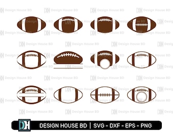 Football Silhouette Bundle Svg, Football Cut Files, American Football, Cricut Files, Sihouette Files, Sports Svg, Eps, Png, Dxf
