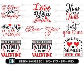 Valentine Quote Bundle, Valentines Day Svg Bundle, Love Svg, February 14th, Valentine Cricut Files, Cut Files for Crafters