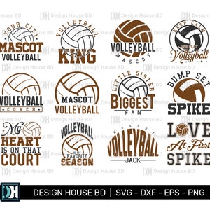 Volleybal Svg-bundel, volleybal gesneden bestand, volleybalteam, silhouet, illustraties, volleybal Cricut-bestanden, digitaal bestand, Svg, Eps, png, dxf