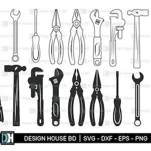 Mechanic Tools Bundle Svg | Tools Silhouette | Tools Outline | hardware svg | Cricut Clipart | Tools Clipart | EPS| DXF | PNG cut file