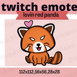 RED PANDA EMOTE - twitch / youtube / discord / streaming / cute kawaii emotes / loving red panda / emotes for streamers