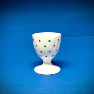 Beautiful Shelley China Teal Polka dot Eggcup