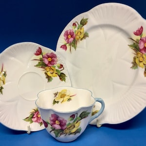 Wonderful Shelley China Dainty Begonia Trio