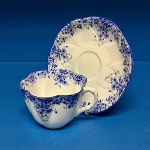 Shelley China Dainty Blue cup and saucer