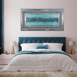 Beautiful hand framed Turquoise Bling Canvas!!!