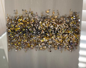Grey and Gold Bling Glam Wall or Shelf Decor