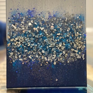 Blue and Grey Bling Canvas