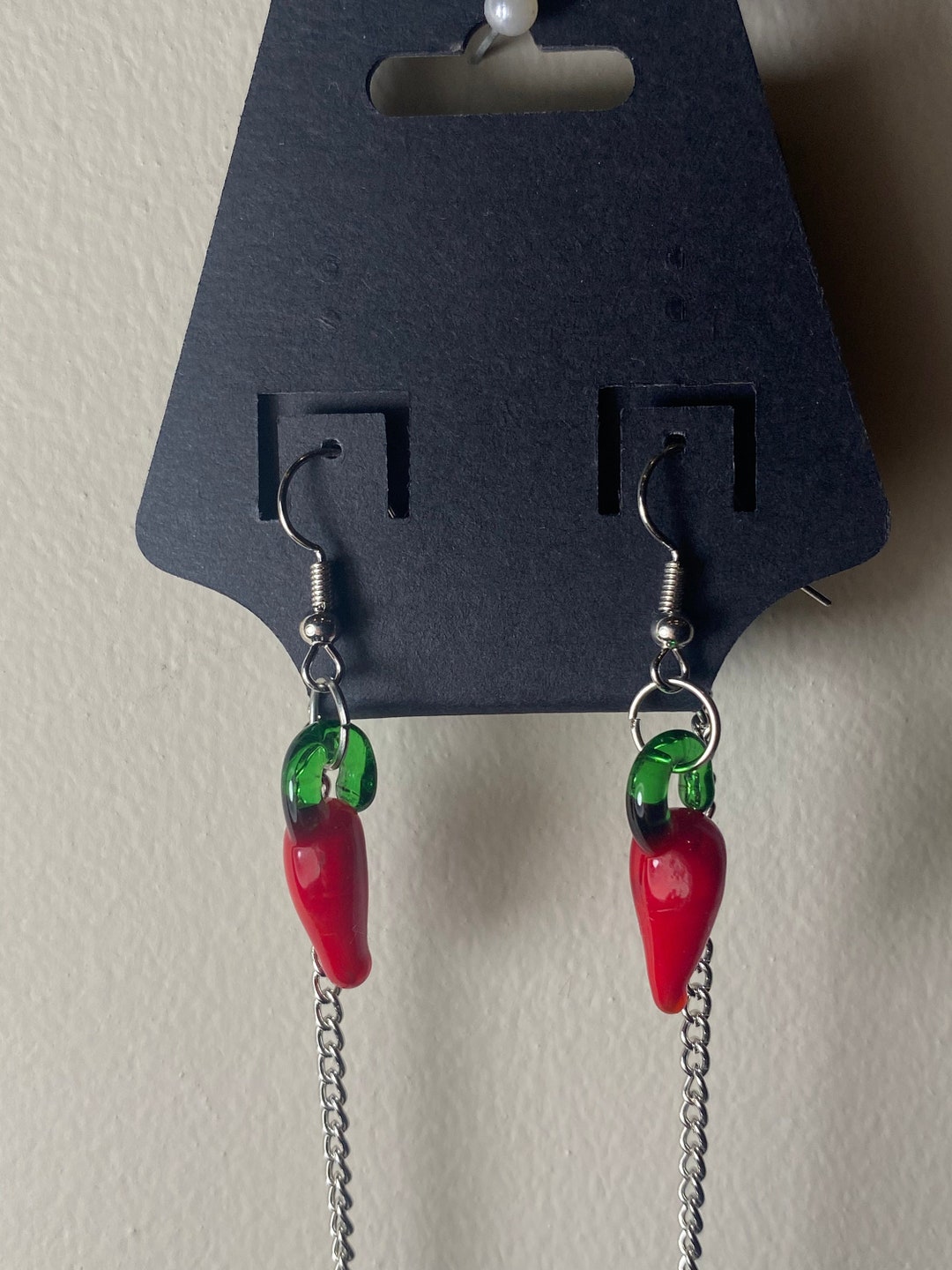 Chili Earrings & Necklace Set Etsy