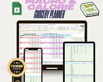 Customizable Macro Tracker Spreadsheet | Fitness & Meal Planner (Digital Download)