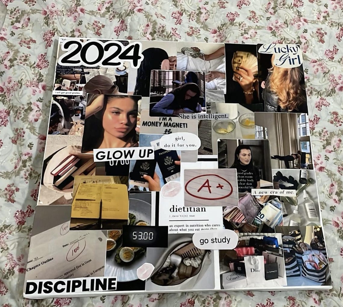 Editable Canva Vision Board Template | Customisable Goal Planner ...