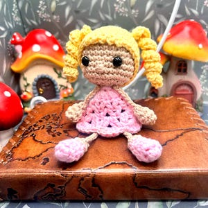 Crochet Doll Keychain: Handmade Cotton Amigurumi Charm