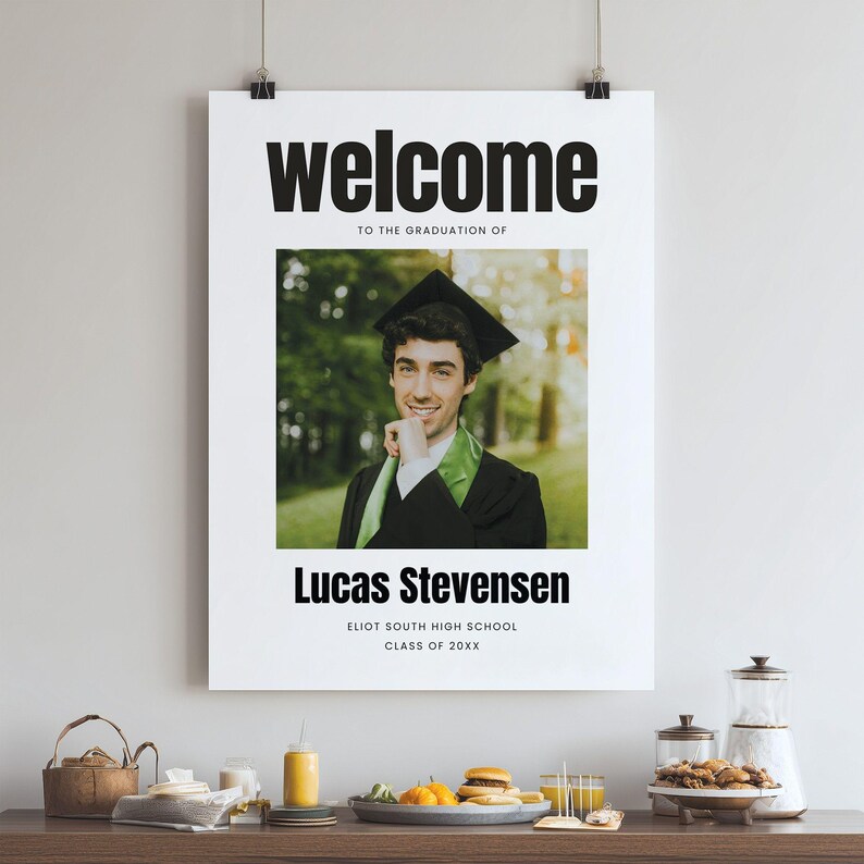 Graduation Welcome Note Graduation Party Welcome Sign Template, Photo Graduation Welcome Poster ...
