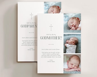 Will You Be My Godparents Proposal Card Canva Template: Godparent, Godmother, Godfather Proposal (Digital Download)