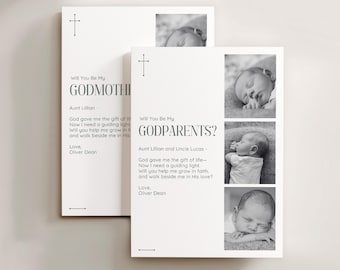 Will You Be My Godparents Proposal Card Canva Template: Godparent, Godmother, Godfather Proposal (Digital Download)