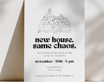 Funny Housewarming Invitation: New Home Party, Editable Canva Template