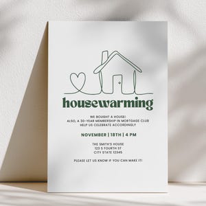 Housewarming Invitation: New Home Party Canva Template (Digital Download)