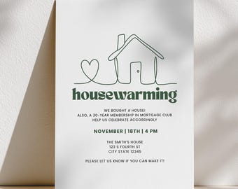 Housewarming Invitation: New Home Party Canva Template (Digital Download)