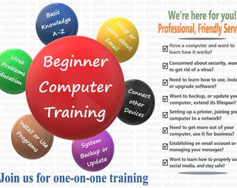 Beginner Computer Training, 2 Hour Technical Support, Microsoft Windows Workstation, Friendly and Patient Information Technology Specialist