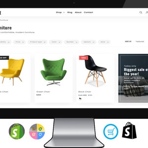Strona internetowa Shopify do sprzedaży przeprowadzek, sprzedawaj swoje rzeczy na stronie internetowej przyjaznej urządzeniom mobilnym z intuicyjnym koszykiem zakupowym