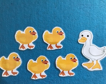 5 Little Ducks - Nursery songs for felt board time, story time templates, song templates